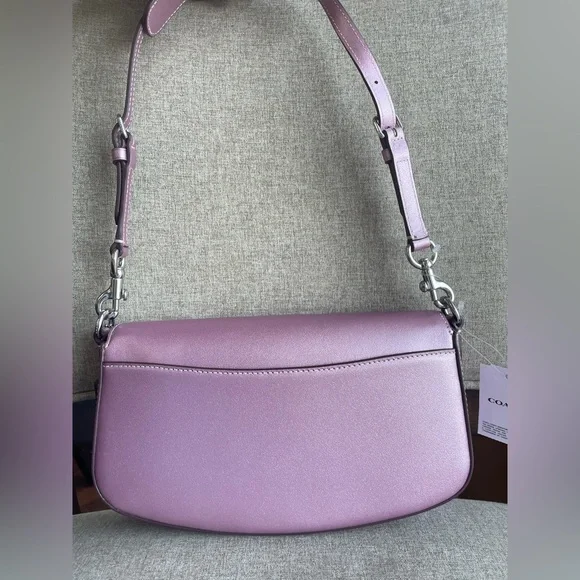 NWT！COACH Andrea Shoulder Bag（COACH CW023）Silver/Metallic-Pink